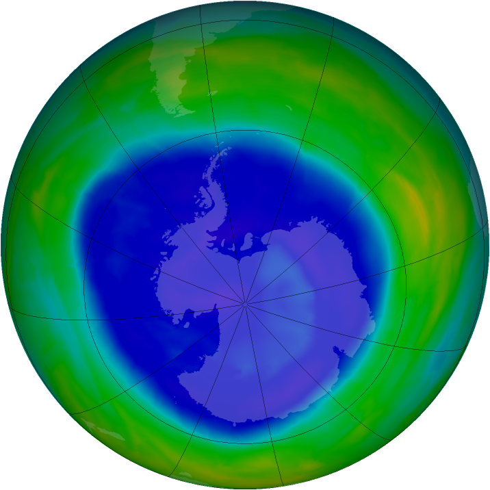 Antarctic ozone map for 10 September 2008